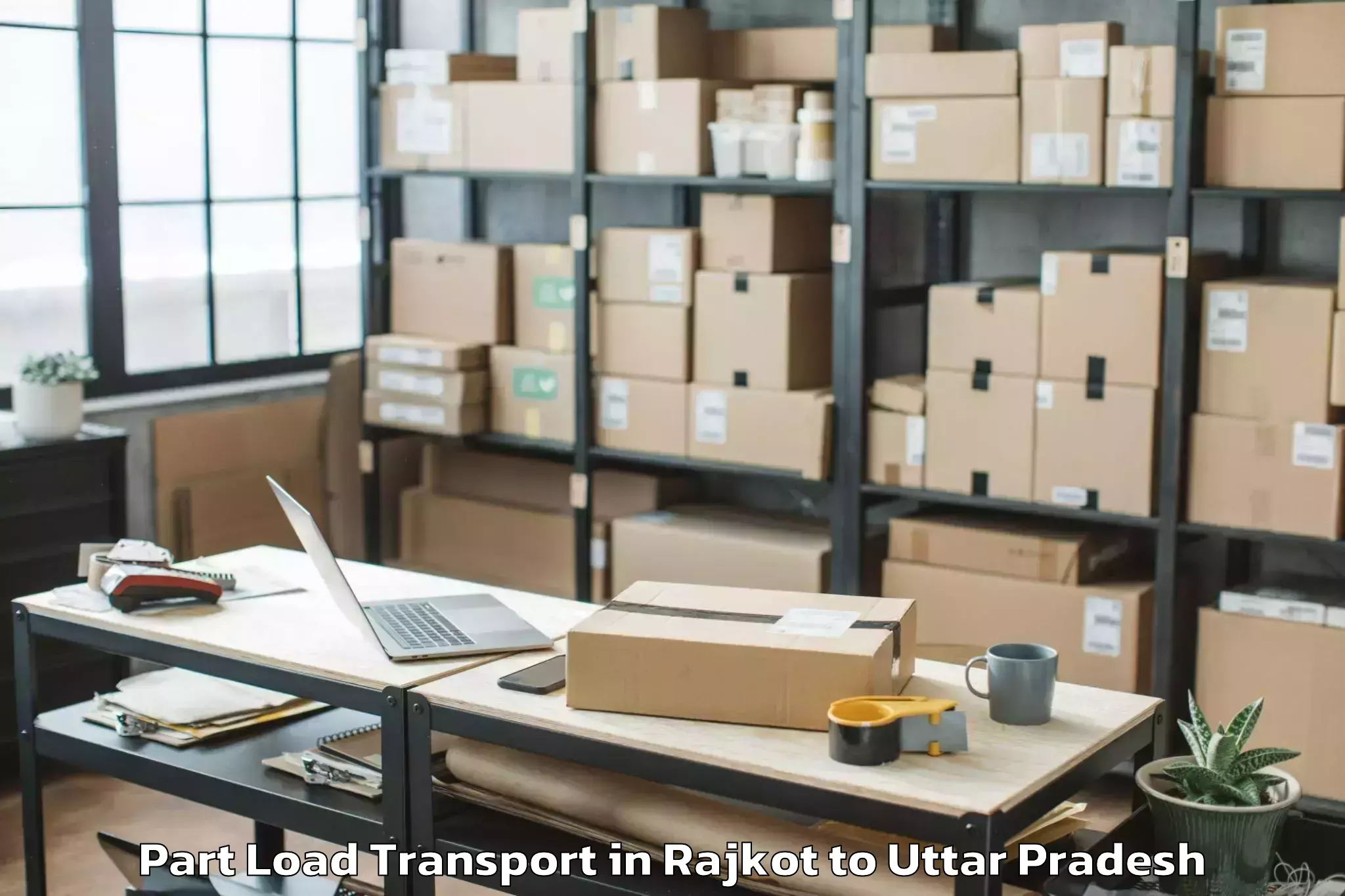 Leading Rajkot to Etmadpur Part Load Transport Provider